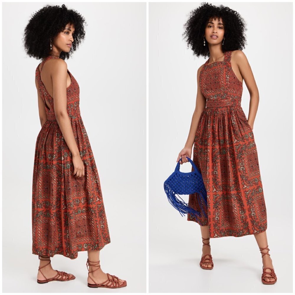 Ulla Johnson Kerani Dress Poplin Cotton ~ Clementine Floral Print 12 Nwt — image 5 of 8